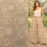 Linen Look Embroidered 5443