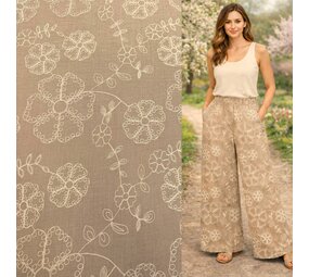 Linen Look Embroidered 5443