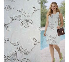 Batiste de coton brodée 5469