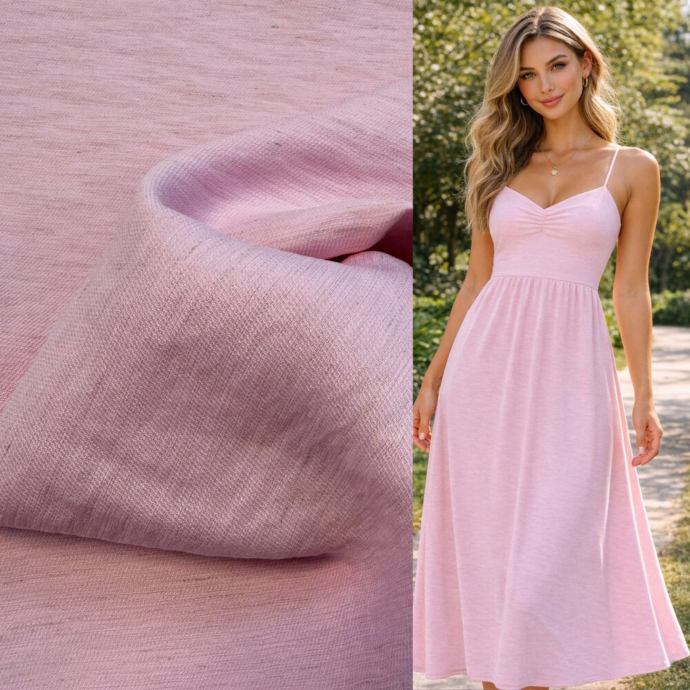 Linnen Viscose Twill 5477 - licht roze Linnen Viscose Twill 5477 - licht roze