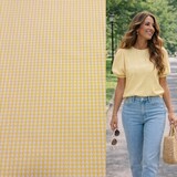 Coton Seersucker 5490 - jaune/blanc