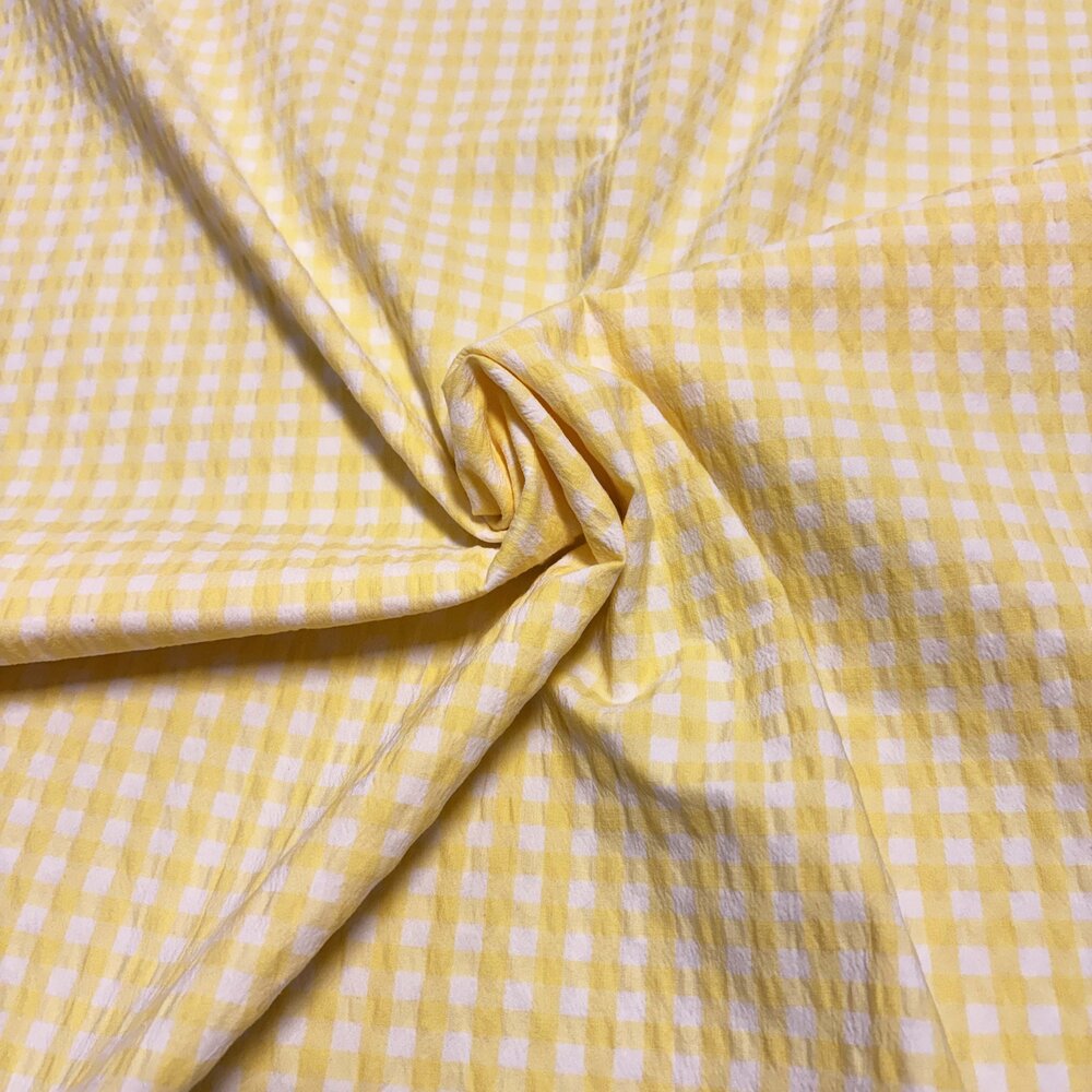 Cotton Seersucker 5490 - yellow/white