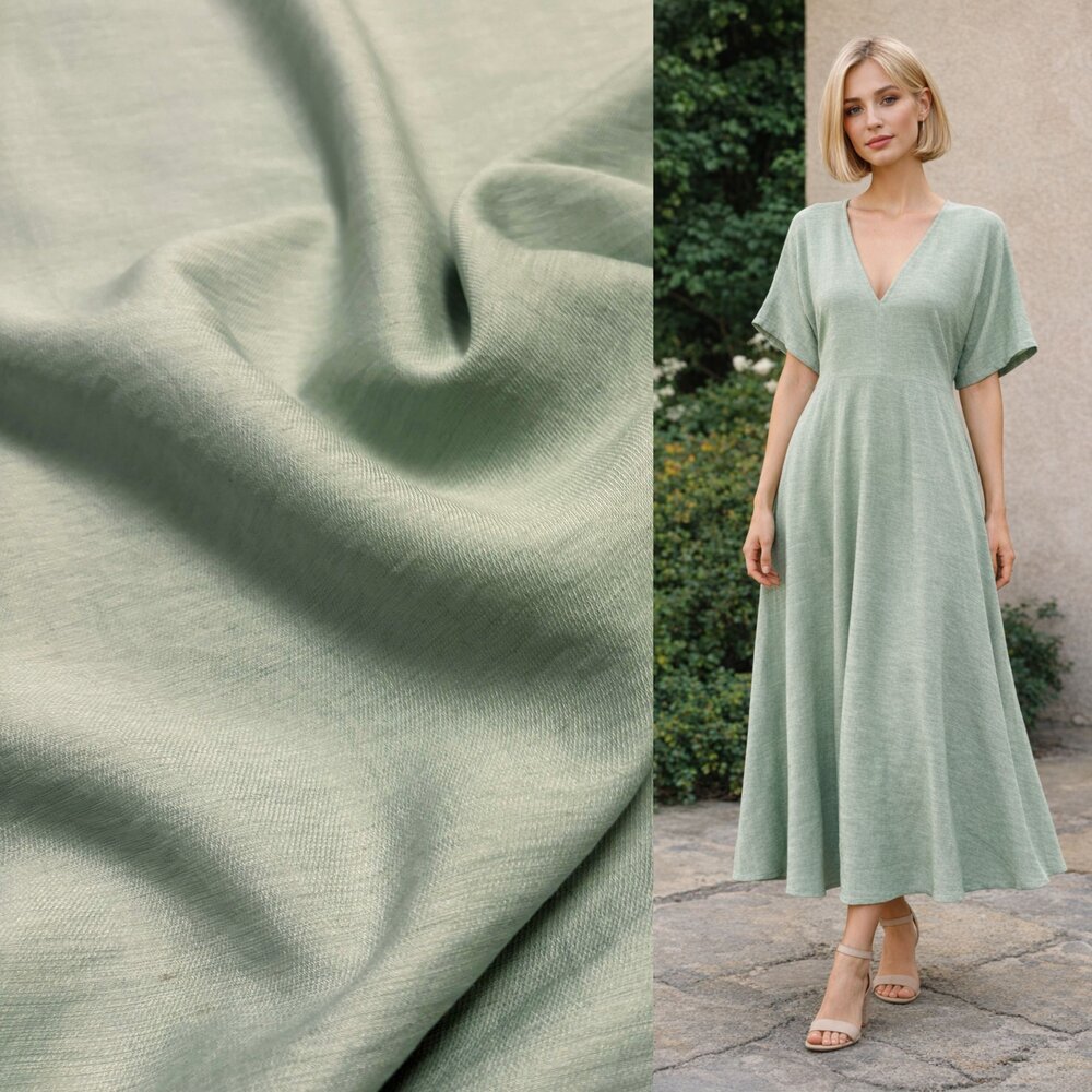 Leinen-Viskose-Twill 5493 – Hellolivgrün