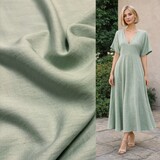 Sergé de lin et viscose 5493 - Vert olive clair
