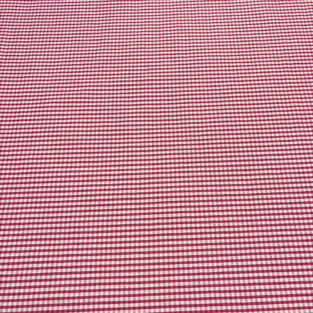 Viscose Stretch Geruit 5495 - fuchsia/wit