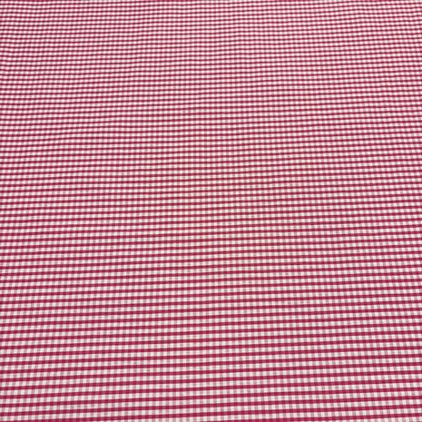 Viscose Stretch Checked 5495 - fuchsia/white