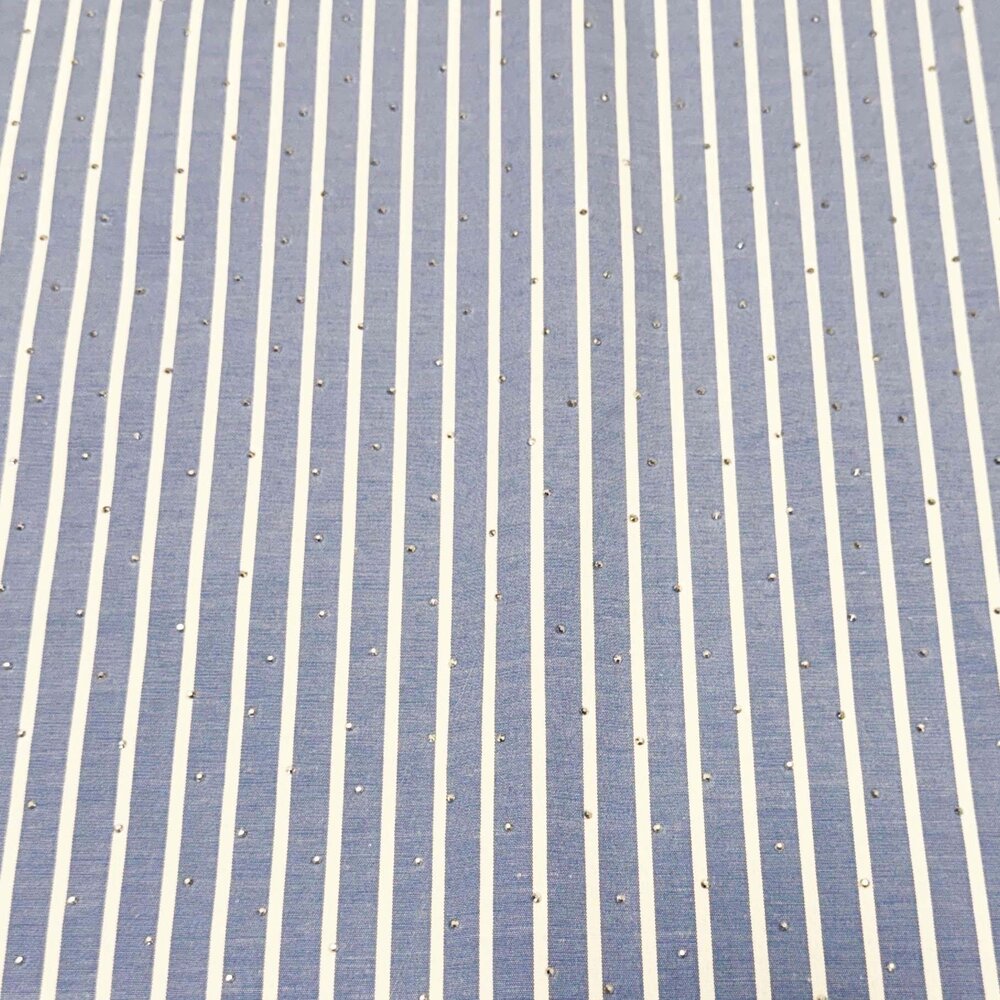 Katoen Poplin met strass steentjes - 5516