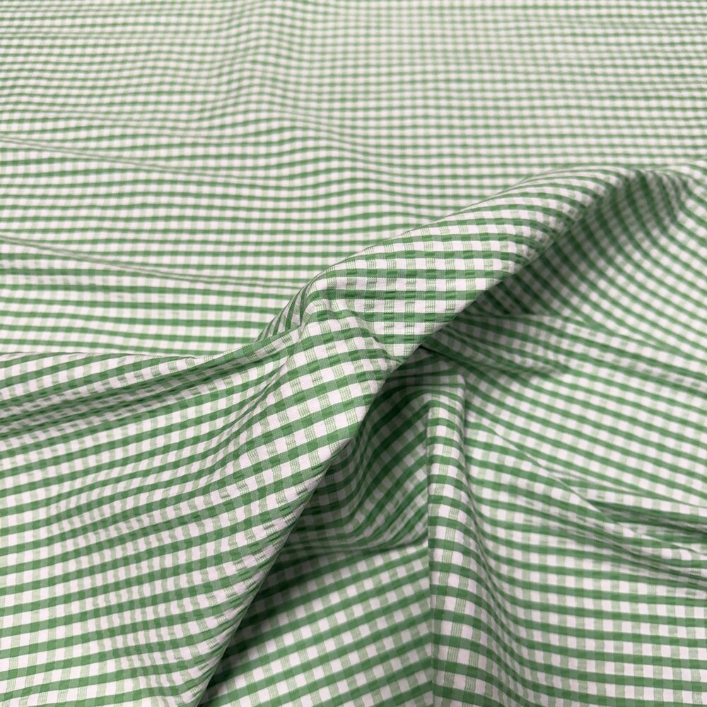 Viscose Stretch Geruit 5526 - Groen/wit Viscose Stretch Geruit 5526 - Groen/wit
