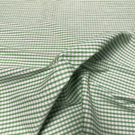 Viscose Stretch Checked 5526 - Green/White Viscose Stretch Checked 5526 - Green/White