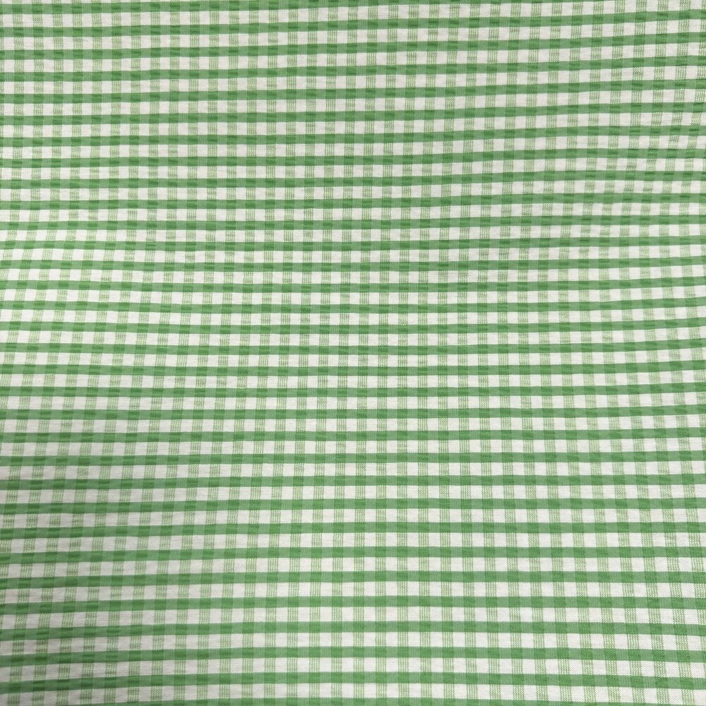 Viscose Stretch Checked 5526 - Green/White Viscose Stretch Checked 5526 - Green/White