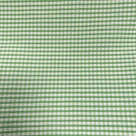 Viscose Stretch Checked 5526 - Green/White Viscose Stretch Checked 5526 - Green/White