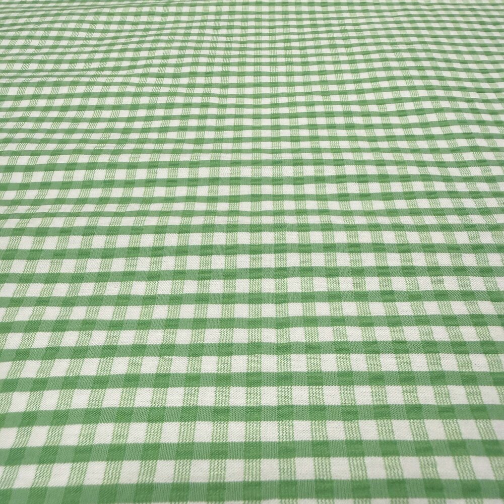 Viskose Stretch Checked 5526 - Grün/Weiß
