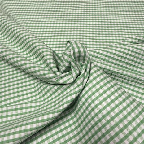 Viscose extensible à carreaux 5526 - Vert/Blanc