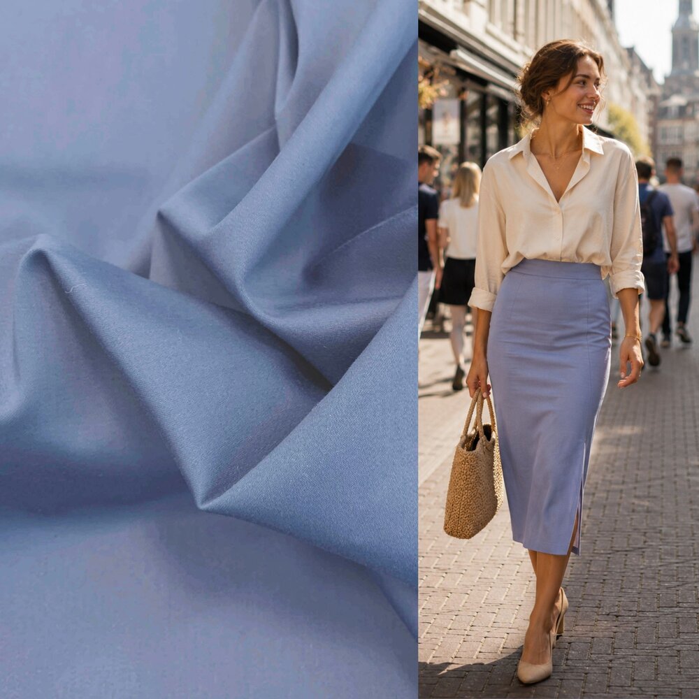 Coton satiné extensible et confortable SK32 - Bleu ciel ! NOUVEAU ! Coton satiné extensible et confortable SK32 - Bleu ciel ! NOUVEAU !