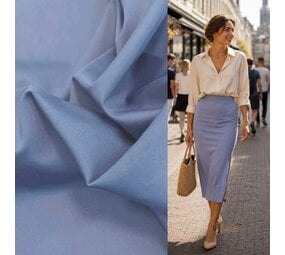 Satin Cotton Comfort Stretch SK32 - Sky Blue ! NEW !