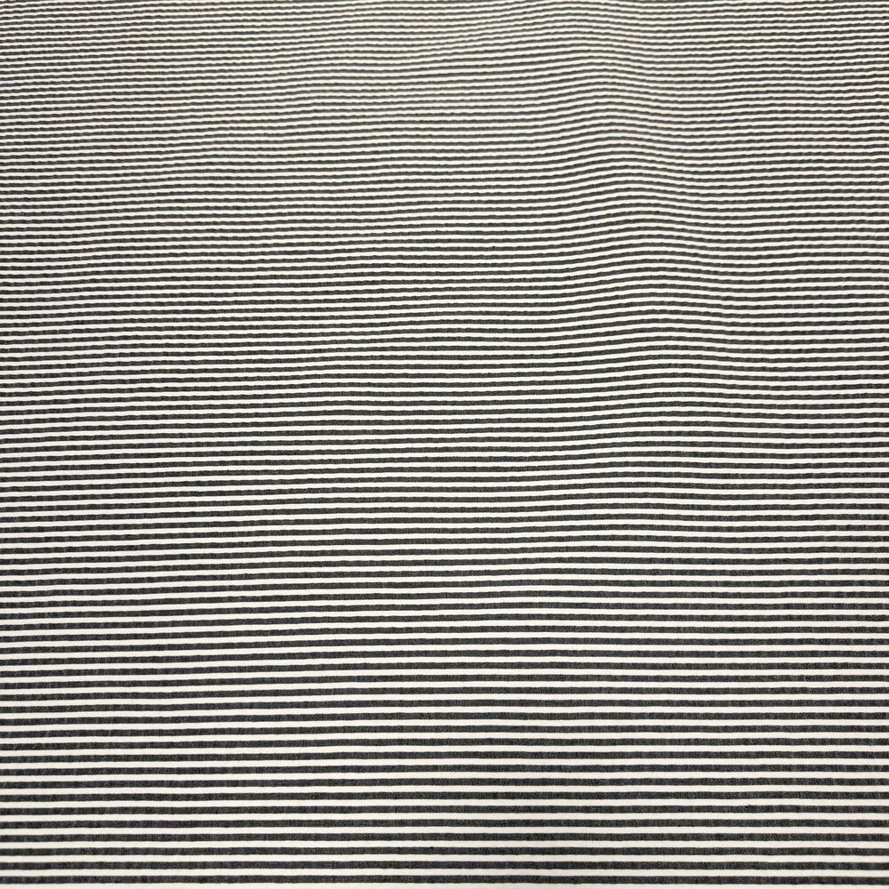 Katoen Seersucker gestreept 5530- grijs/wit