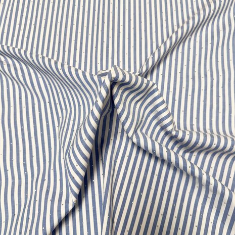 Katoen Poplin met strass steentjes  - 5531