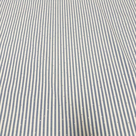 Katoen Poplin met strass steentjes  - 5531