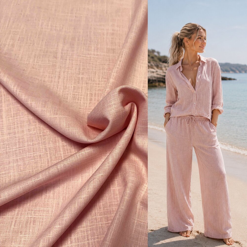 Linnen Viscose 5537 - licht roze Linnen Viscose 5537 - licht roze
