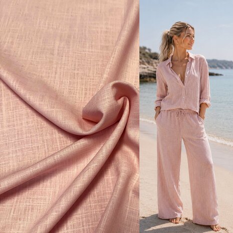 Linnen Viscose 5537 - licht roze Linnen Viscose 5537 - licht roze