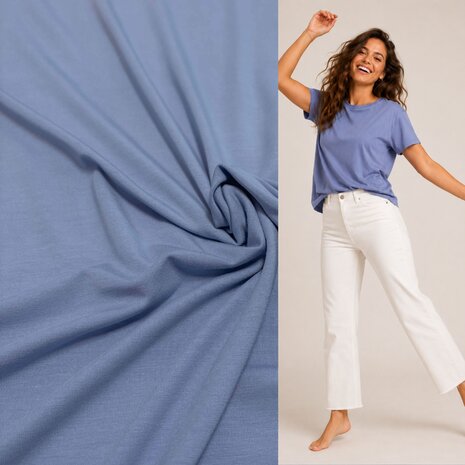 Bamboo Jersey Uni BV24 - Mistblauw !NIEUW! Bamboo Jersey Uni BV24 - Mistblauw !NIEUW!