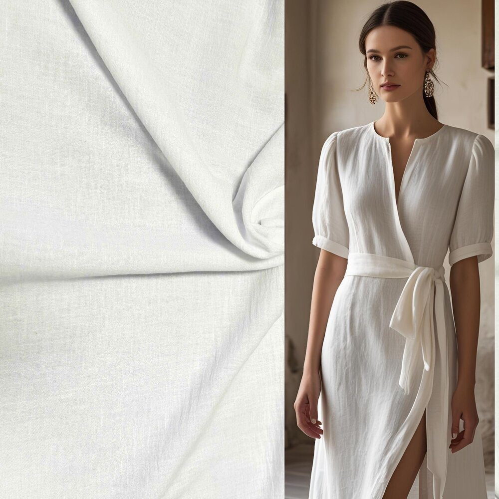 COUPON VJ - Lin clair 5179 - Blanc 190 x 140 cm COUPON VJ - Lin clair 5179 - Blanc 190 x 140 cm