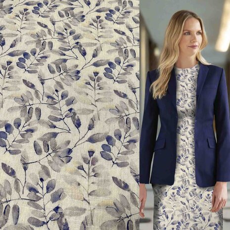 VJ COUPON Linen Viscose Inkjet 5096 130+85 X140CM VJ COUPON Linen Viscose Inkjet 5096 130+85 X140CM