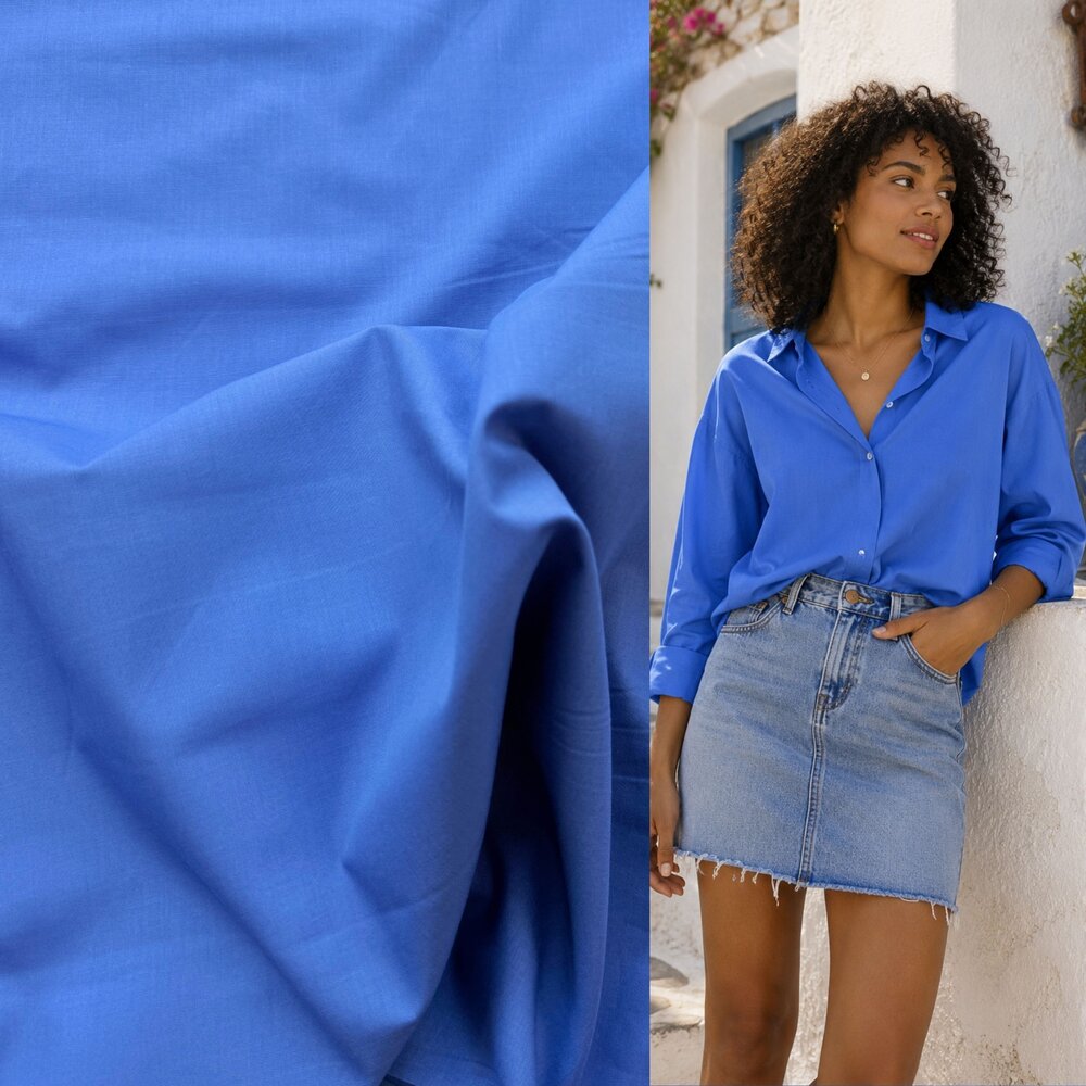 Cotton poplin 5557 - cobalt blue Cotton poplin 5557 - cobalt blue