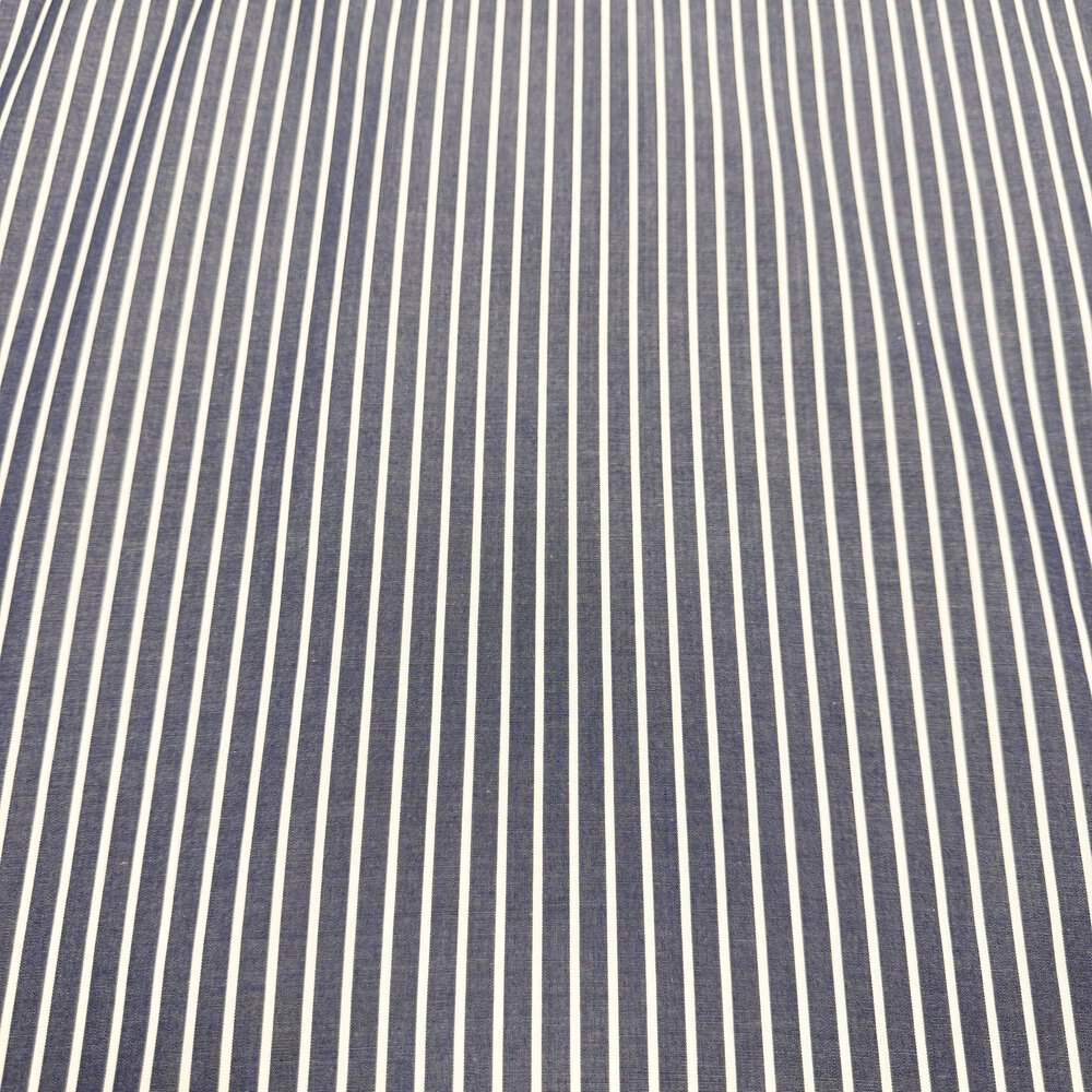 Popeline de coton 5558 - rayures bleues et blanches Popeline de coton 5558 - rayures bleues et blanches