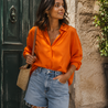 Katoen poplin 5559 - oranje Katoen poplin 5559 - oranje