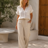 Lin et coton LK01 - beige/blanc Lin et coton LK01 - beige/blanc