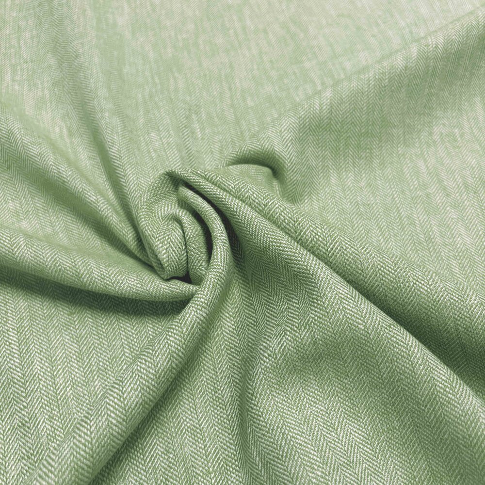 Linen Cotton LK02 - apple green/white Linen Cotton LK02 - apple green/white