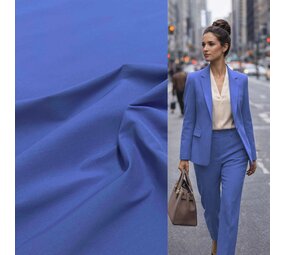 VJ COUPON Bengaline Stretch 5448 - licht kobaltblauw 110+100 X150CM VJ COUPON Bengaline Stretch 5448 - licht kobaltblauw 110+100 X150CM