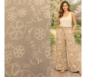 VJ COUPON - Linen-look Embroidered 5443 120X140CM VJ COUPON - Linen-look Embroidered 5443 120X140CM