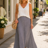 Linen Cotton LK08 - dark blue/white