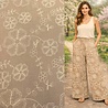 VJ COUPON Tissu aspect lin brodé 5443 90+80 x 140 cm VJ COUPON Tissu aspect lin brodé 5443 90+80 x 140 cm
