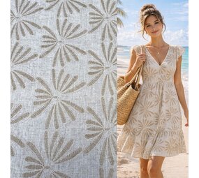 COUPON VJ - Lin viscose brodé - 5473 130 x 140 cm COUPON VJ - Lin viscose brodé - 5473 130 x 140 cm