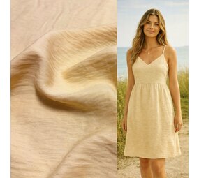 VJ COUPON - Linen Viscose Twill 5497 - Light Ochre Yellow 180X145CM