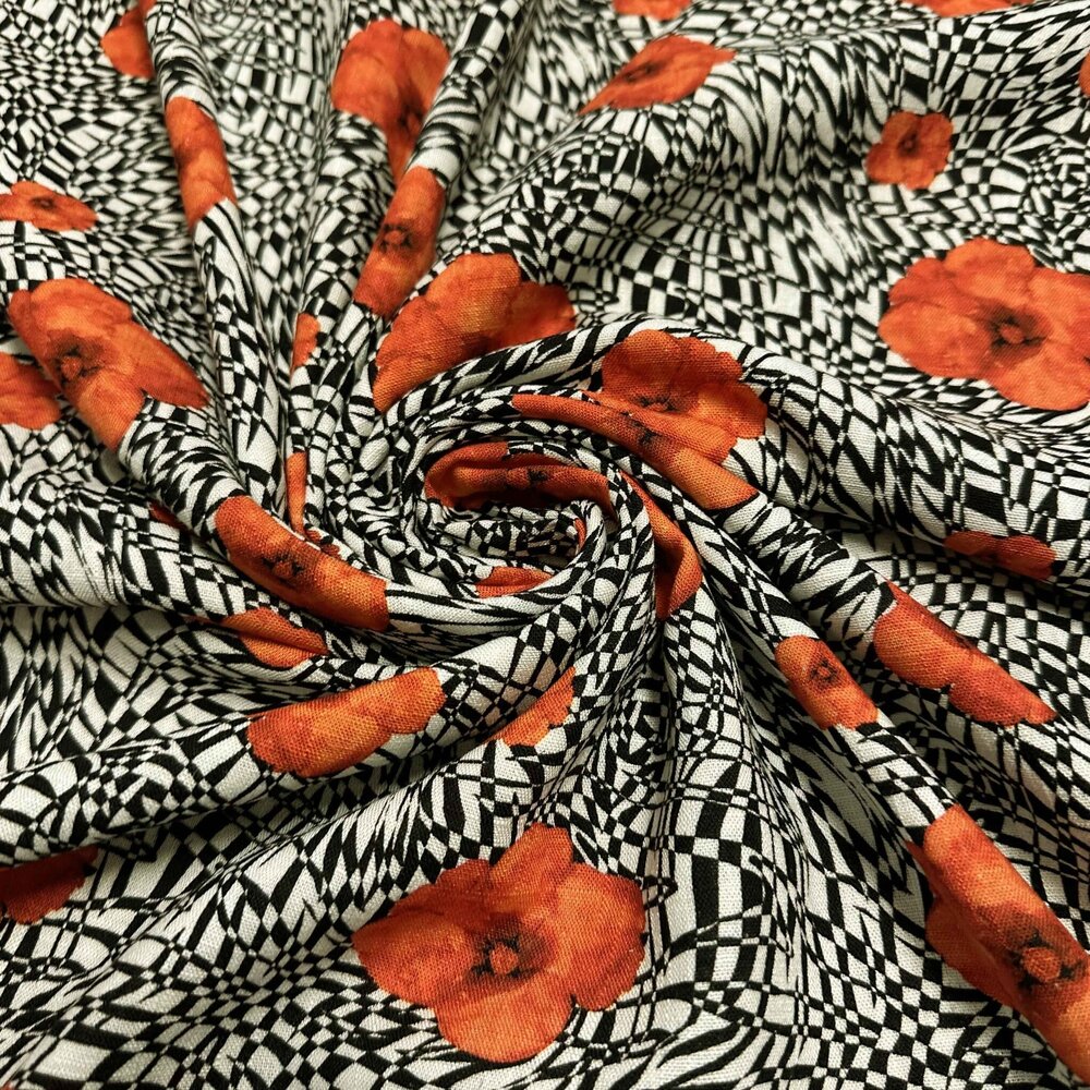 COUPON VJ - Lin Viscose Jet d'encre 4987 135X140CM