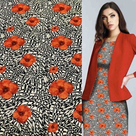 COUPON VJ - Lin Viscose Jet d'encre 4987 135X140CM