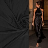 Satin extensible soyeux SI06 - noir