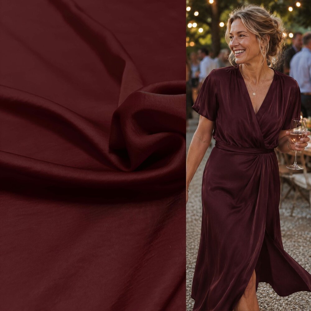 Seidiger Stretch-Satin SI13 – weinrot Seidiger Stretch-Satin SI13 – weinrot