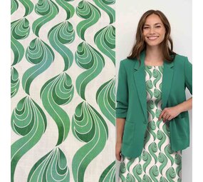 VJ COUPON - Linen look Viscose Inkjet 4471 85X140CM