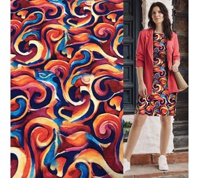 VJ COUPON Bamboe Jersey Dessin - 5111 80X150CM VJ COUPON Bamboe Jersey Dessin - 5111 80X150CM