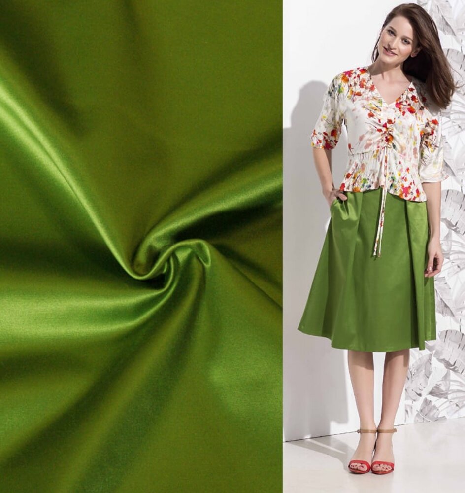 VJ COUPON - Gloss Cotton Uni S16 - lime green 160X140CM