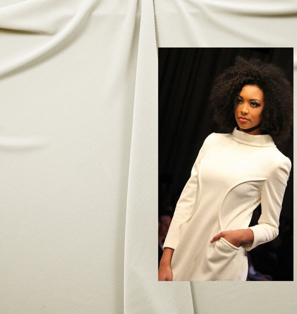 VJ COUPON Piqué Stretch PS02 - cream 80X150CM VJ COUPON Piqué Stretch PS02 - cream 80X150CM