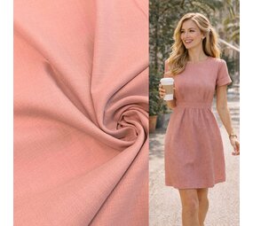VJ COUPON - Stretch Linnen L06 - oud roze 40X140CM VJ COUPON - Stretch Linnen L06 - oud roze 40X140CM