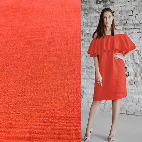 VJ COUPON – Stretch-Leinen L22 – leuchtend rot, 75 x 140 cm VJ COUPON – Stretch-Leinen L22 – leuchtend rot, 75 x 140 cm
