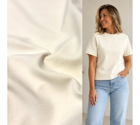 VJ COUPON Cotton Scuba CT01 - cream white 100+100X155CM