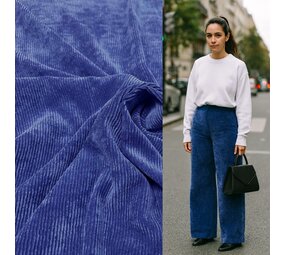 VJ COUPON -  Corduroy Stretch - CS10 - Kobalt  70X140CM